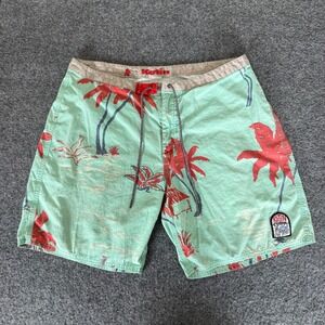 Katin Surf Trunks Mens 32 Palm‎ Tree Swim Shorts Beach Casual Lightweight Summer